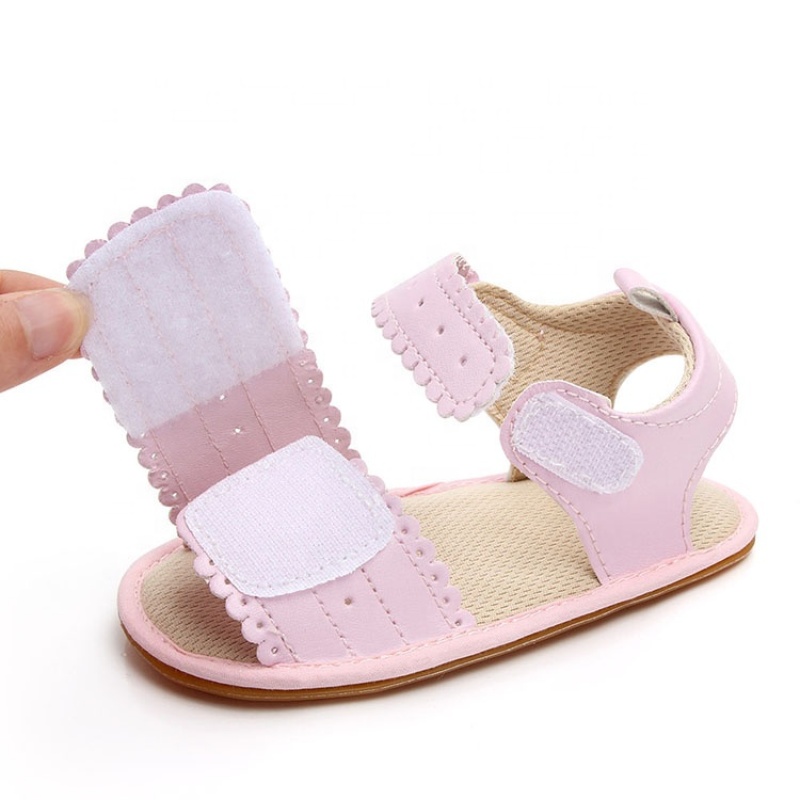 Greatsale pink white new born baby shoes double strap sandals