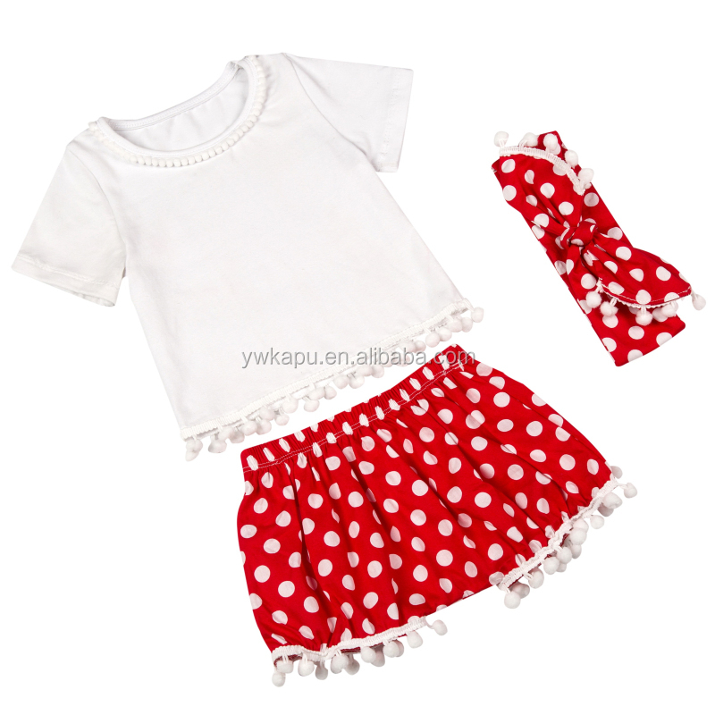 Gold Dot Bubble Clothes Set Frocks Designs With Headband