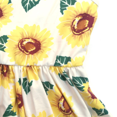 Wholesales Cotton Girl Boutique Sunflower Dresses