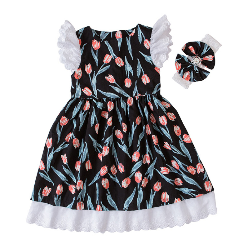 Wholesale Floral Vintage Girl Boutique Dresses