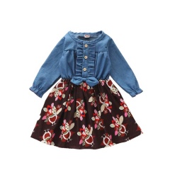 2021 factory baby cute trendy denim skirt baby    baby clothes