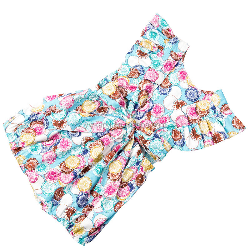 The latest products 2018 Hot high-quality fashion boutique little girl dress big bow halter romper