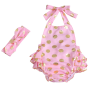 Hot Sale Girls Many Colors Summer Polk Dots Sequin Ruffles Romper Halter Baby Rompers
