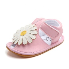 Latest style cute toddler girls dress shoes sunflower sandals
