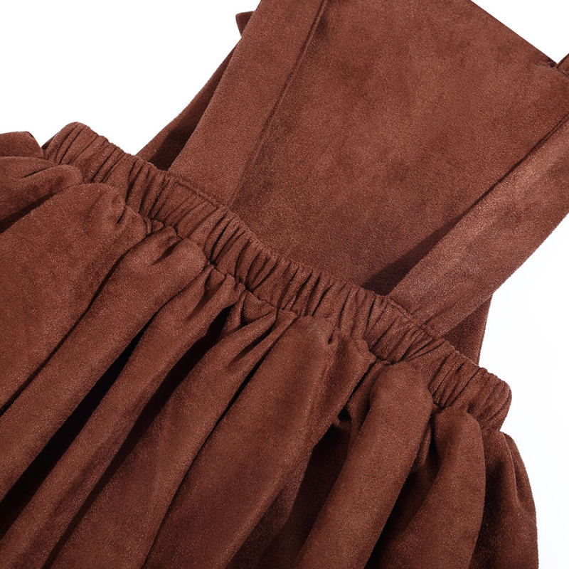 Wholesale Winter Simple and Elegant Kids Ruffle Suspender Skirt