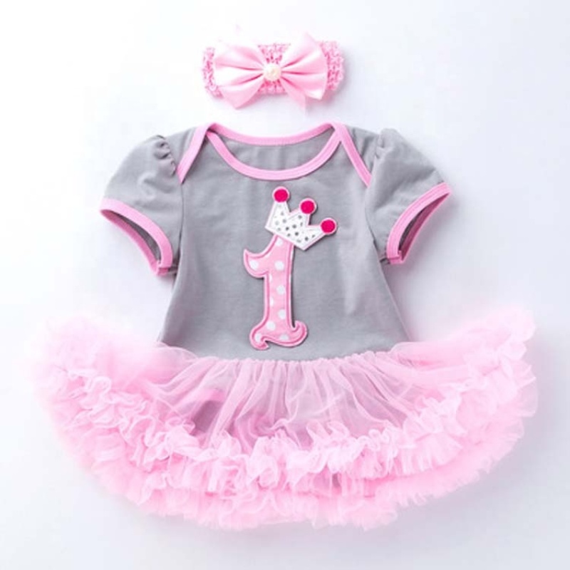 Hot Sale Baby Birthday Smash Cake Tutu Dress With Hair Accessories 