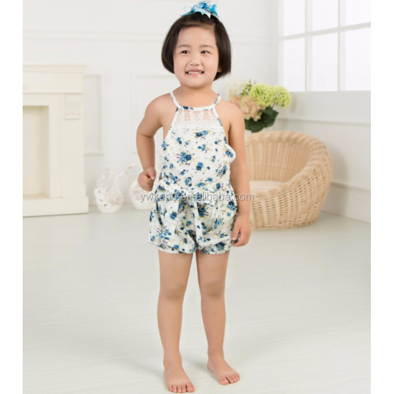 Wholesale newborn baby clothing organic cotton floral rompers and jumpsuits baby outfit
