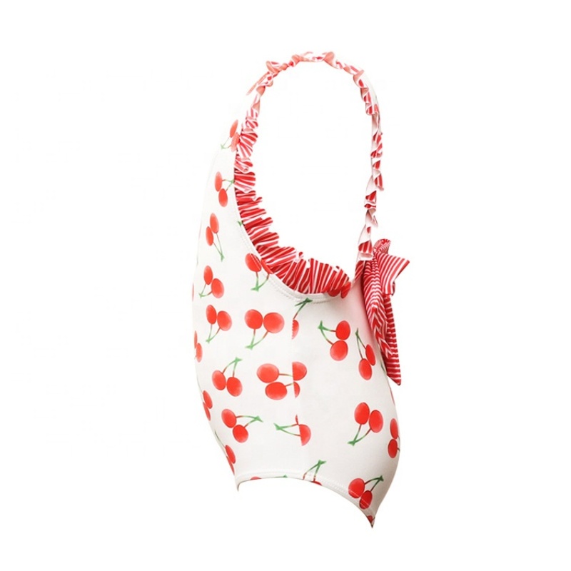 Swimwear trend 2021 backless  halter neck one piece swimsuit custom fruit bikini