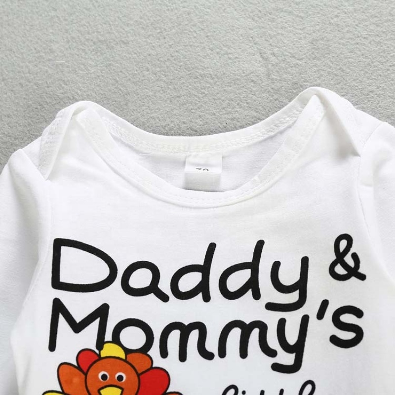 Favorite price thanksgiving day long sleeves baby fashion sequin romper sets