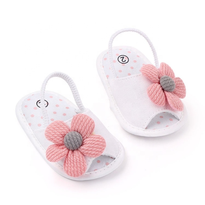 Factory cute trendy fashionations customized slide-on flower baby girl sandals