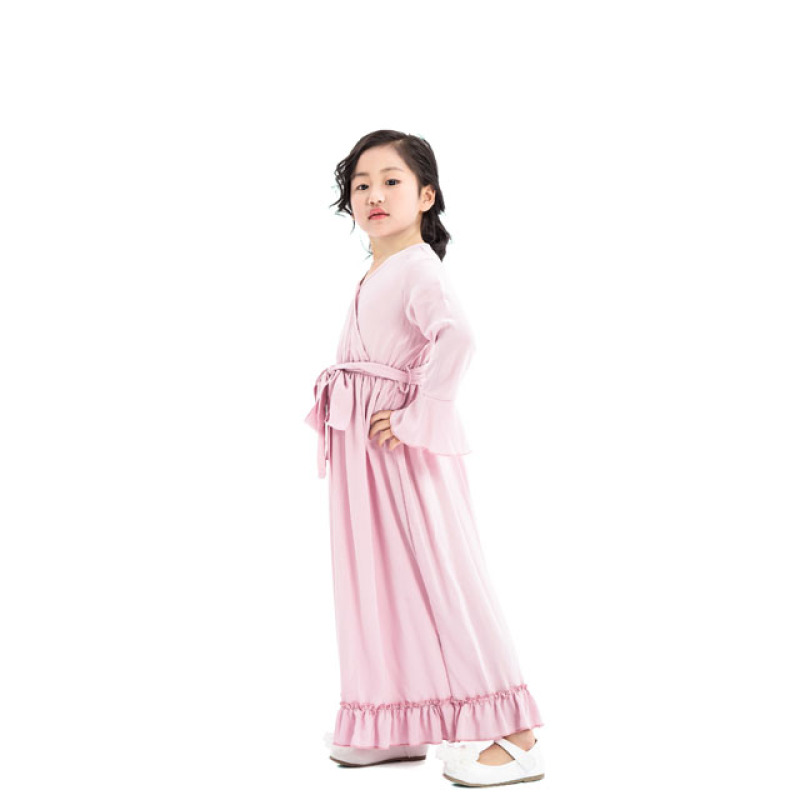 Good Quality Wedding Party Wear  8 years Children V-Neck Girl Maxi Dress