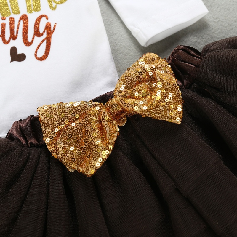Thanksgiving day   organic cotton   trendy baby romper legs warmer sequin bow headband clothes set