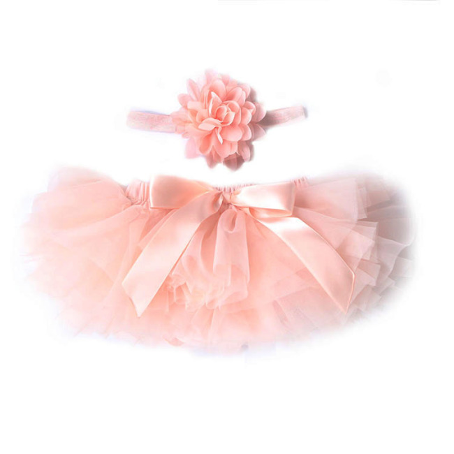 wholesale pleated champagne tulle lace princess two piece baby short pants set