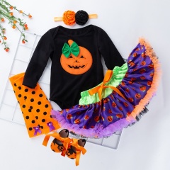 Halloween luxury 2021 girls tutus baby kid 1 year boutique sets