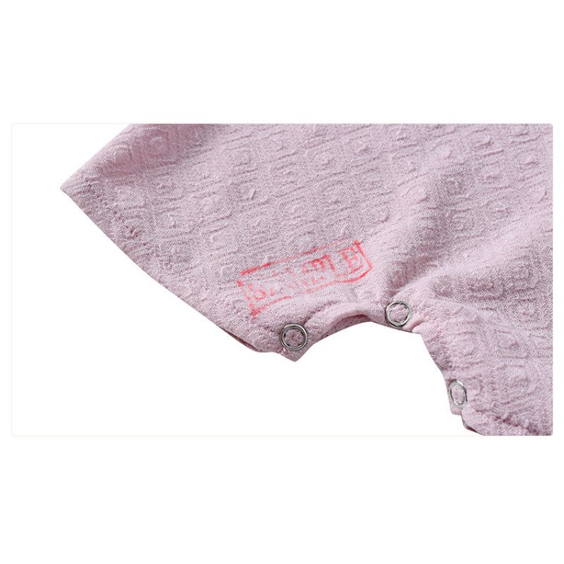 KAPU  pima cotton baby girl rompers short sleeve button flutter romper baby clothes