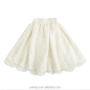 White Lace Pleated Wrap Skirt School Girl maxi Kids Skirt For Toddler