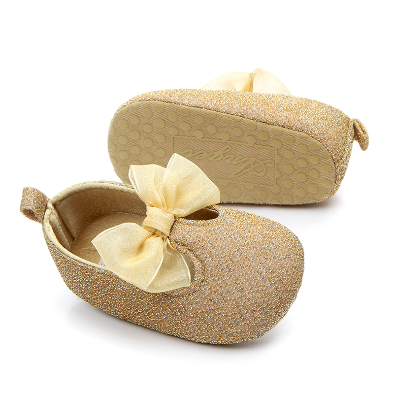 Newborn Baby Moccasin Prewaker Shoes Shiny Princess Toddler Shoes For Girl