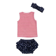 2019 New design Sleeveless Clothes Babt Girl Heart Tank Top Ruffle Bloomer  outfit