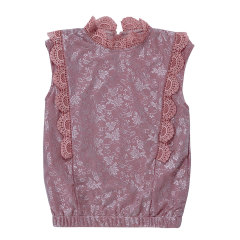 White Lace Toddler Sleeveless Fancy Top New Style Top For Girls
