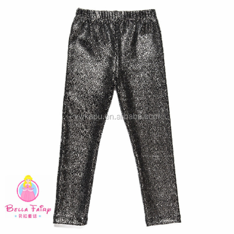Popular fashion latest shiny leather pants wholesale baby girl leggings