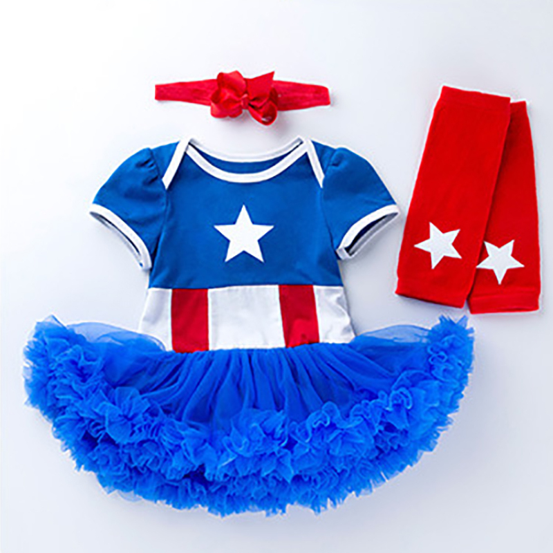 USA 4th of July 3pcs set legwarmers headband baby outfit