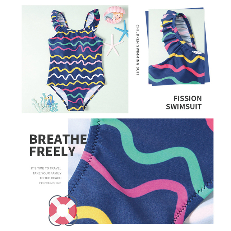 Suppliers colorful one piece baby girls brand swimwear sleeve bikini