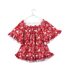 Beautiful Ruffle Tops for Girls with Short Sleeves Lace Square Collar