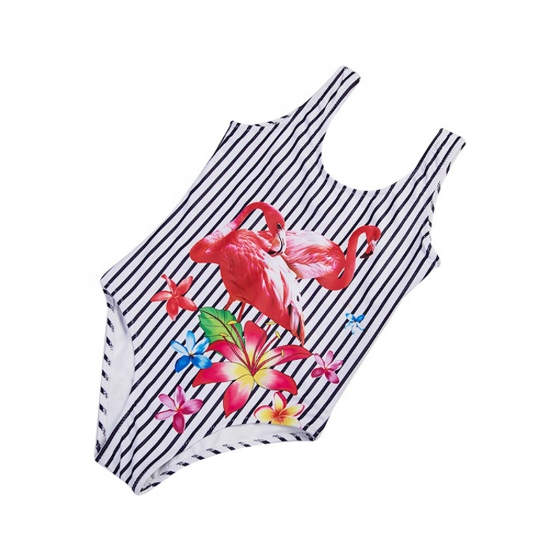 2021 high quality striped one piece baby swimsuit print bikini