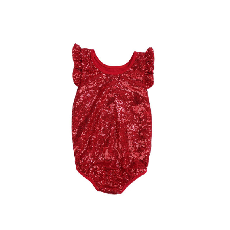 2-5 Years Baby Girls Romper clothes wholesale cotton sleeveless baby sequin romper