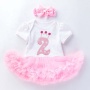 Hot Sale Toddler Girl Pink Design Cotton 2 Piece Romper Set For Birthday
