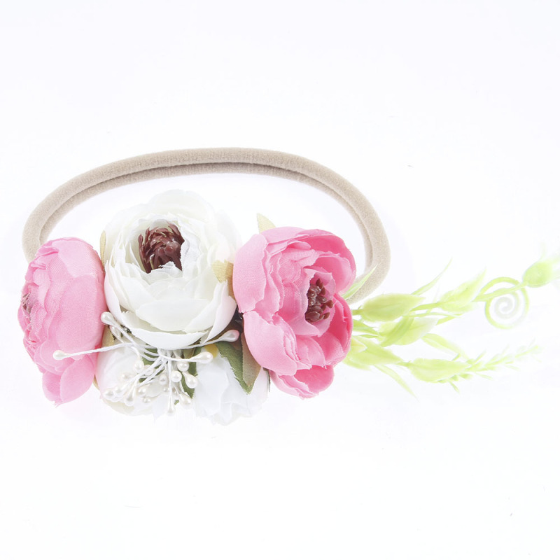 Handmade Nylon Baby Girl Headband with Flower