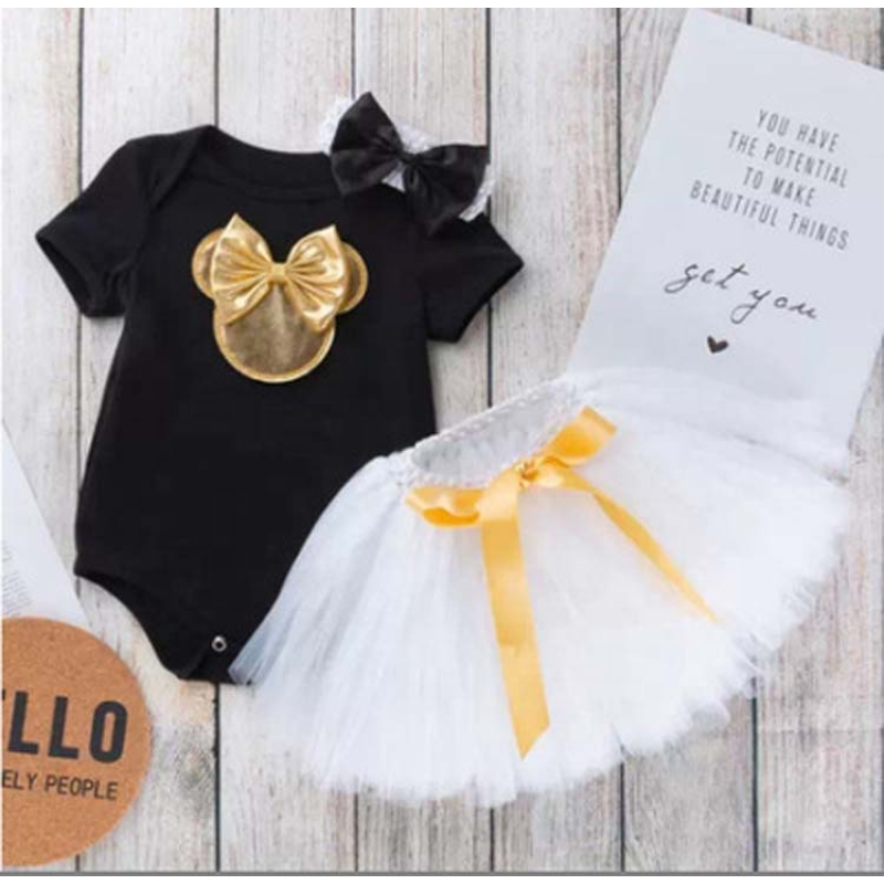 Wholesale Baby Girl Birthday Romper With Tulle Tutu Skirts And Headband 