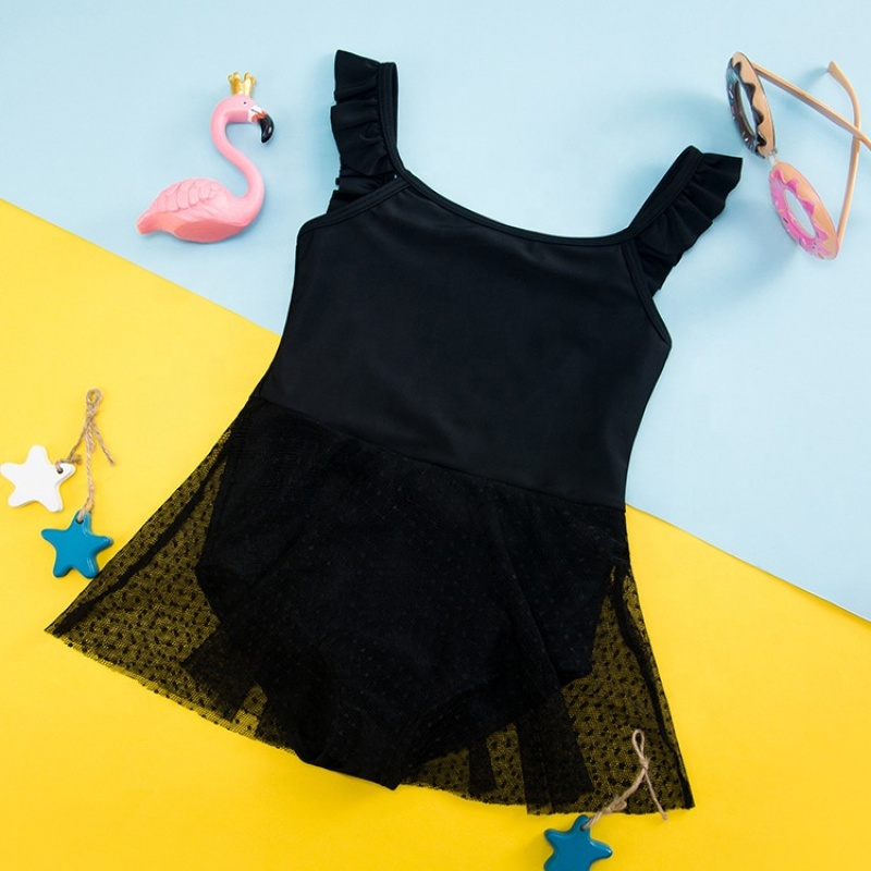 Designers black white bikini one piece little girls swimwear swimsuit