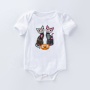 2021 trendy printing black white baby short sleeve halloween clothes romper