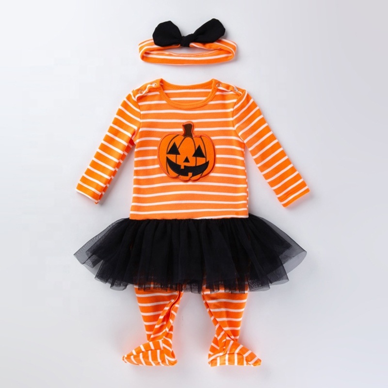 Halloween baby designers clothes infant denim patchwork dress