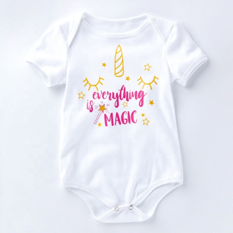 Hot Sale Toddler Girl Boutique Baby Short Sleeve Bodysuit