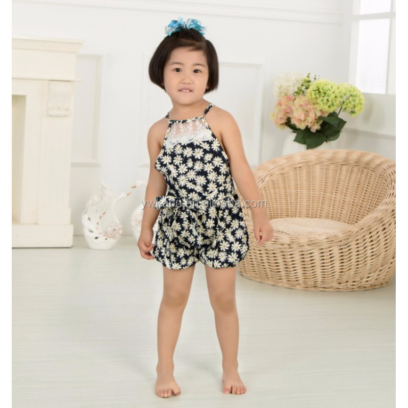 Wholesale newborn baby clothing organic cotton floral rompers and jumpsuits baby outfit