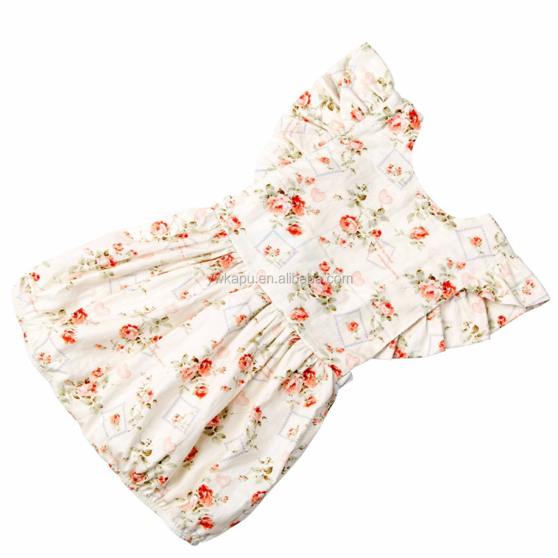 2018 summer hot selling soft cotton fabric floral print baby girl bubble romper