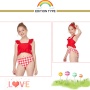 2021 blue red oranje ruffle high waist swimsuit two piece plaid bikini