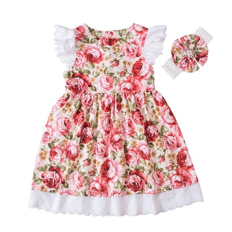 Wholesale Floral Vintage Girl Boutique Dresses