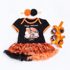 Wholesale fancy punk tutu dress 1 year pettiskirt  3 piece set baby garments clothing