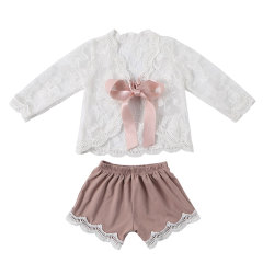 Adoarable Toddler Kids Girls Lace Tops T shirt Flower Shorts Outfits Summer Clothes Set
