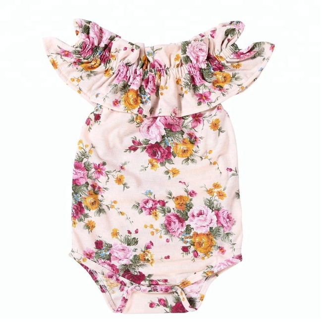 Bulk wholesale baby clothes Newborn Infant Baby Girls sleeveless romper with off-shoulder design