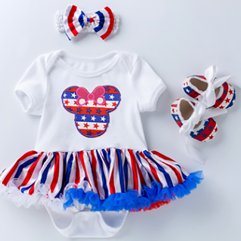 Summer 4th of July baby parth dress outfit clothes RTS