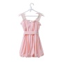 Children's Boutique Clothing Girls Elegant Suspender Dress With a Bow Knot Belt