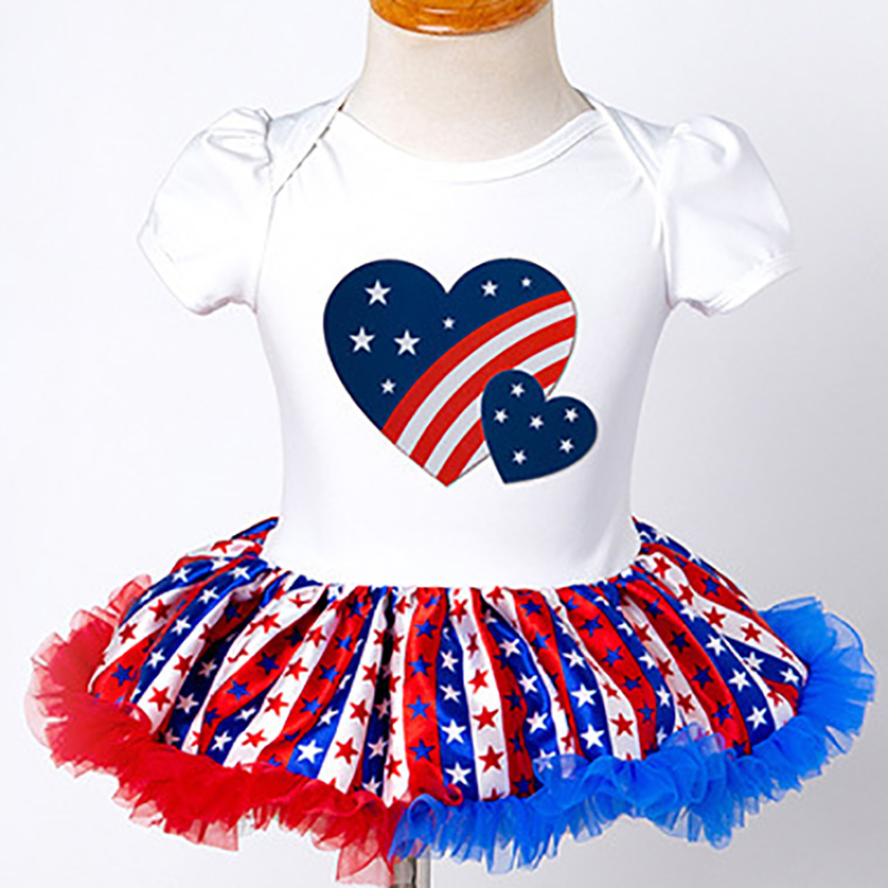 2021 hot sales 4th of July  baby kdis girl clothing set cotton