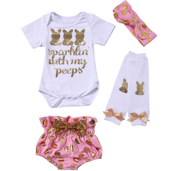 Baby's 1st Easter Onesie Cute Toddler Girls Easter bunny outfit