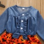 Halloween baby designers clothes infant denim patchwork dress