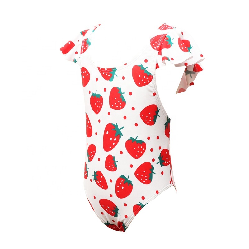 High quality 2021 cute fruit designer baby bikini short sleeve swimsuit