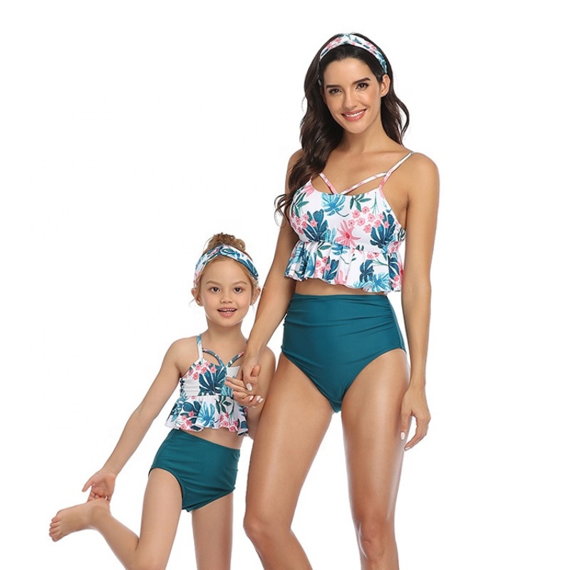 New arrival modest sexy high waist swimwear women little girl swimsuit